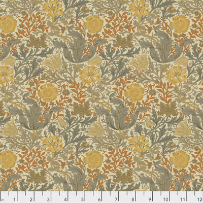 Fabric Compton, color Amber, BLOOMSBURY Collection from Morris & Co for Free Spirit.