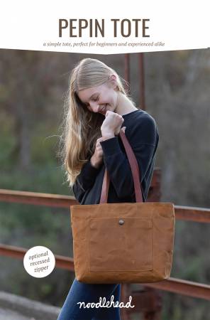 Bag Pattern PEPIN Tote # AG-548 by Noodlehead featuring Robert Kaufman Waxed Canvas