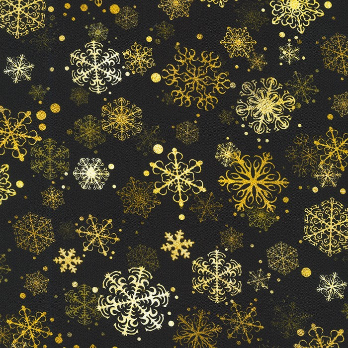 Quilting Fabric AIND-21197-2 BLACK by Lara Skinner from Festive Beauty for Robert Kaufman