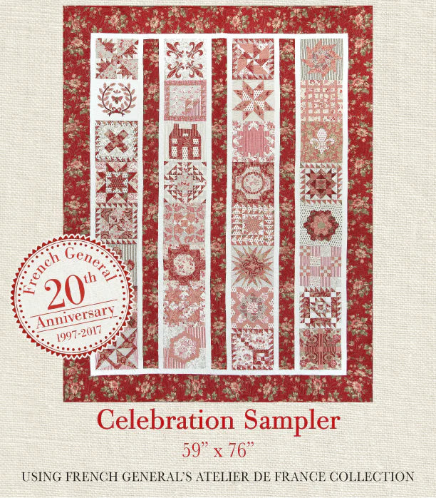 French General Quilt pattern Celebration Sampler 59"x 76" FG AF003