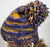 Knitted Hat Malabrigo Rasta Blue/purple /yellow