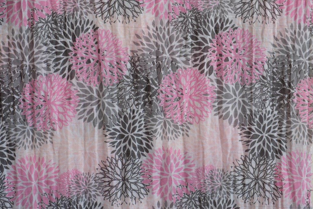 Double Gauze Fabric (Shannon Fabrics, Inc.), Blooms Embrace, Coral/Pink