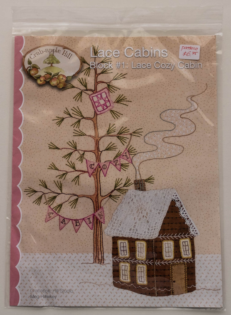 Pattern by Crabapple Hill Designs, Lace Houses, Block 1, Lace Cozy Cabin by Meg Hawkey