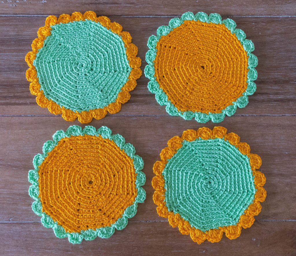 Coasters--Crocheted, Set of 4
