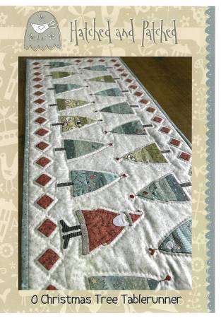 Pattern O Christmas Tree Table Runner # HAPP126 from Hatched and Patched