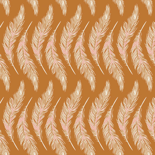 Fabric PRESENTLY PLUMES GOLD from Art Gallery, Homebody Collection HMB-34955