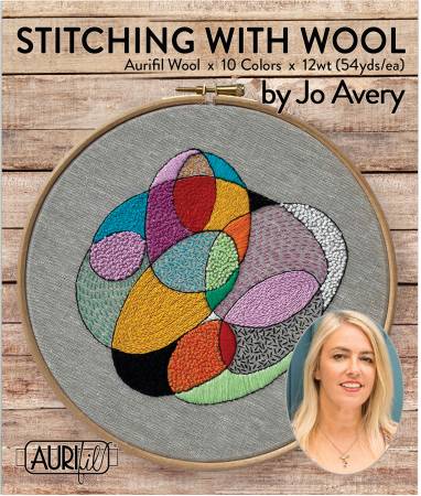 Stitching with Wool by Jo Avery # JA12SW10 Thread set of 10 spools of wool 12wt, 54 yds ea.