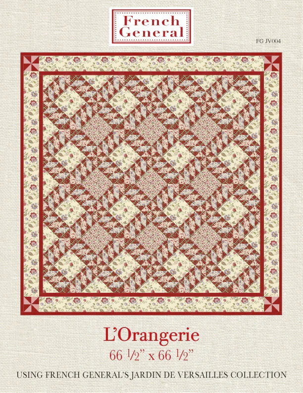 French General Quilt pattern L'Orangerie 66.5"x 66.5" FG JV004