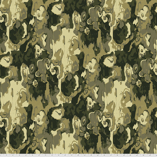 Fabric Little Sycamore Bark, Green, from TREES Collection for Free Spirit, PWMN011.GREEN