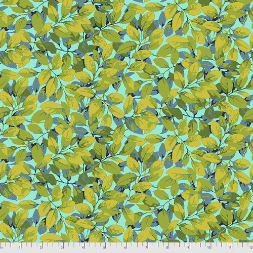 Fabric Leaves, Green from TREES Collection for Free Spirit, PWMN016.GREEN