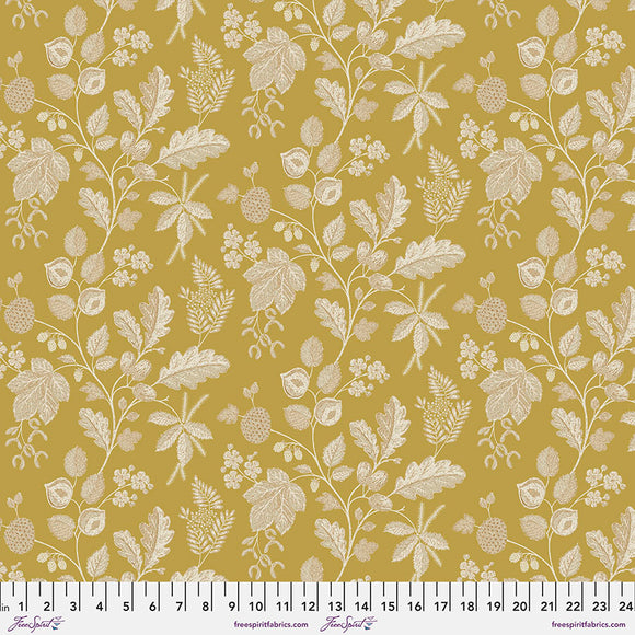Fabric Warwick, color Saffron from the Woodland Blooms Collection, by Sanderson for Free Spirit, PWSA036.SAFFRON
