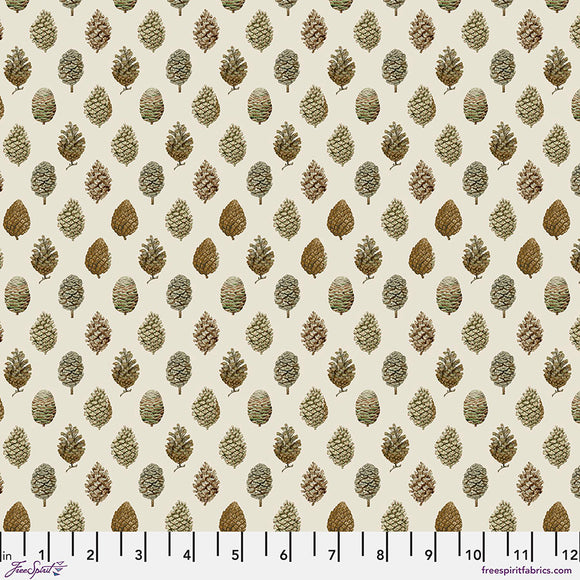Fabric Pinecones, color Linen from the Woodland Blooms Collection, by Sanderson for Free Spirit, PWSA040.LINEN