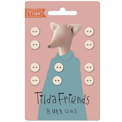 Tilda Friends CHAMBRAY Buttons Pack, NEUTRAL colors, 9 mm diameter, TIL 400052, 10 pieces set